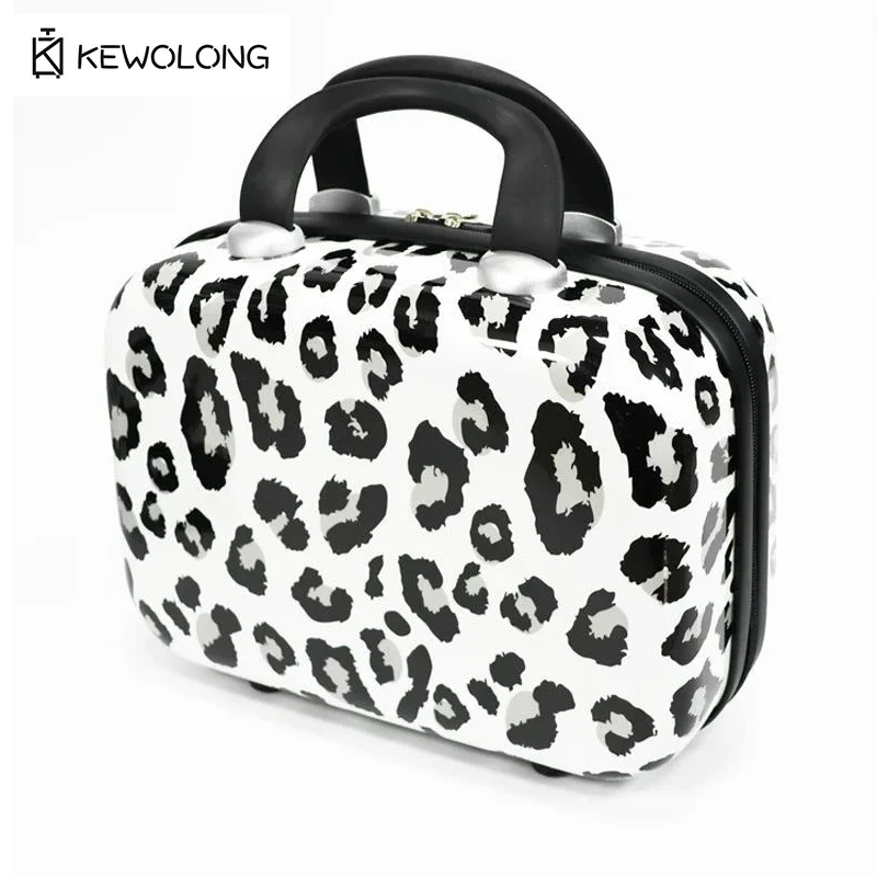 ensemble de bagages 2 pièces à imprimé léopard, valise rigide à roulettes avec serrure et rotation à 360° ° valise de voyage légère à roulettes