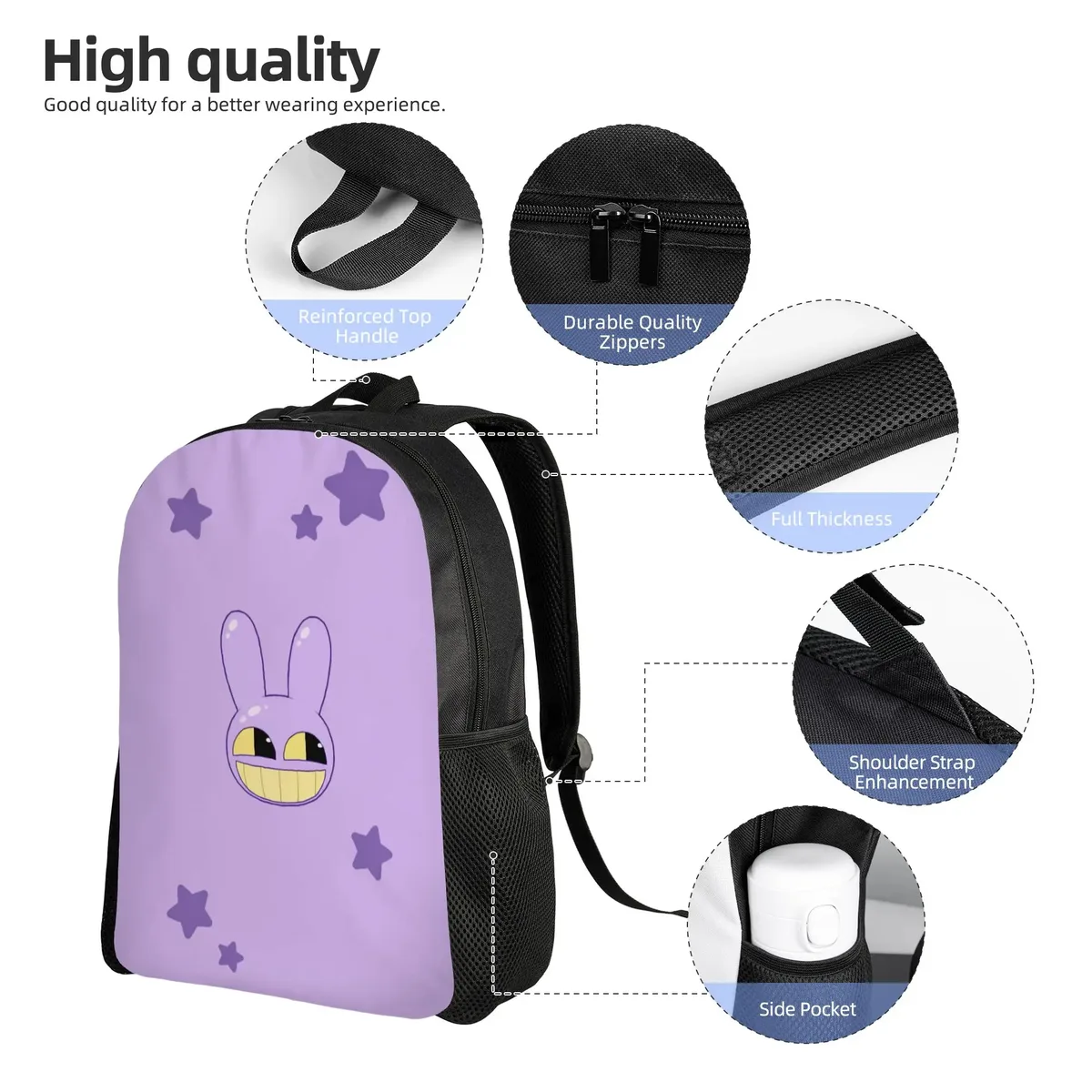 sac à dos jax cartoon digitals circus pour femmes, sac d'école classique pour étudiants, sac à dos pour ordinateur portable, sac à bandoulière de voyage pour enfants