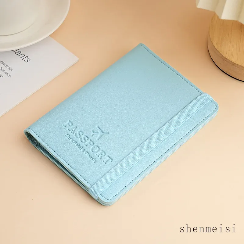 housse de passeport en cuir pu, porte-documents de voyage multifonctionnel, étui de protection de carte avec blocage rfid, étui de protection de passeport fin