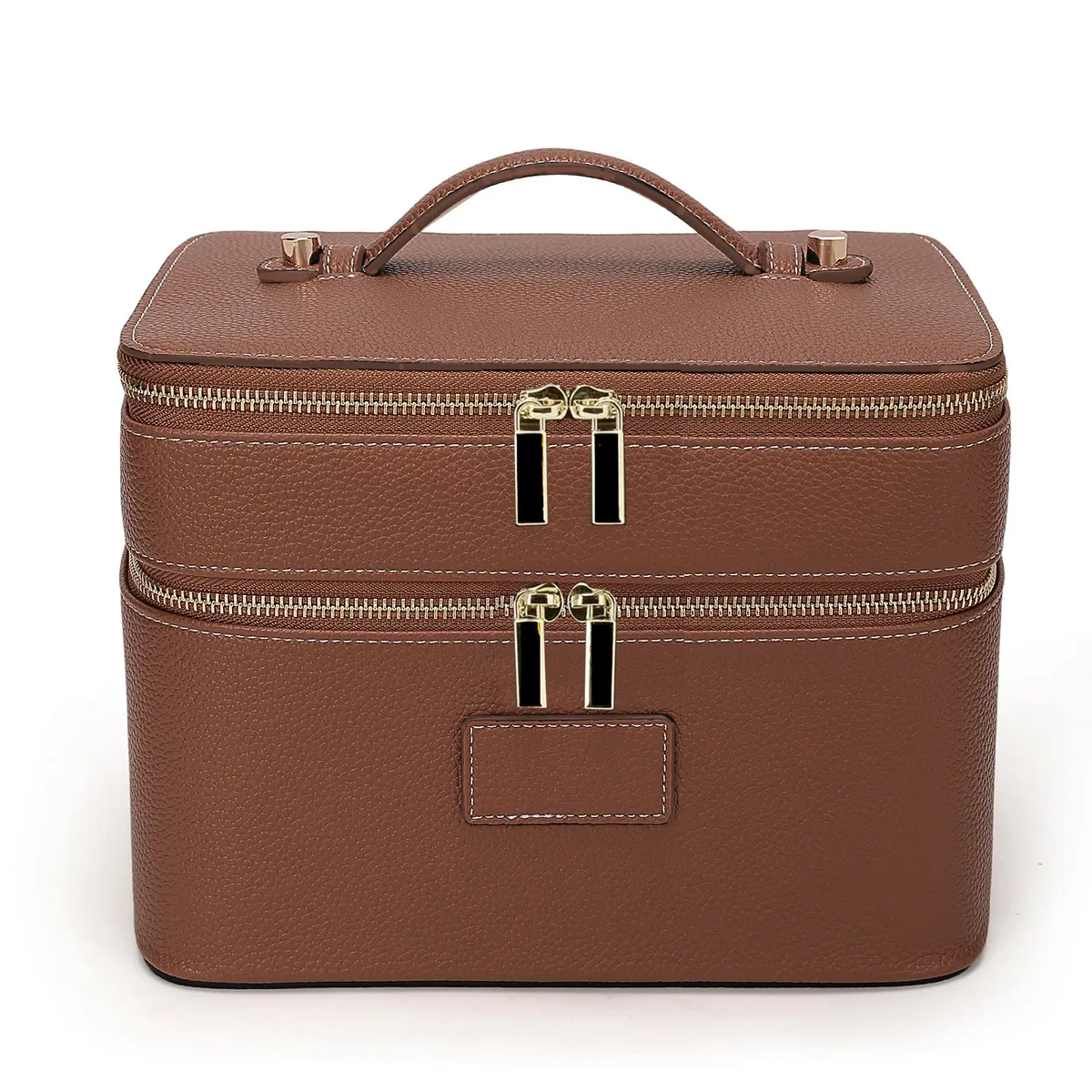 sac de maquillage professionnel portable à double couche, boîte de rangement pour cils, sac cosmétique multi-compartiments, étanche, pour les voyages et les loisirs
