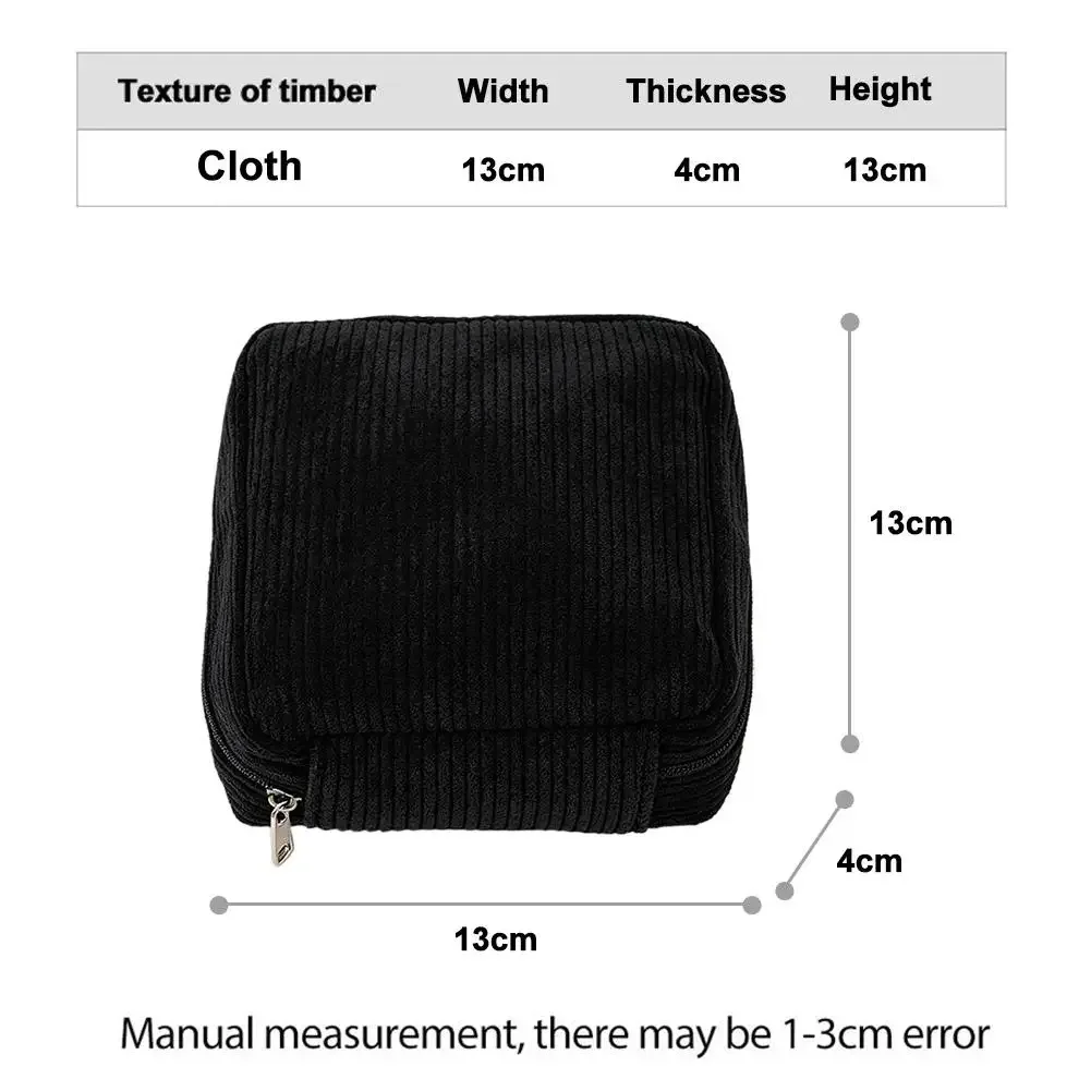 sac de rangement pour serviettes hygiéniques en velours côtelé, pochette portable pour tampons, petite trousse de maquillage pour femmes