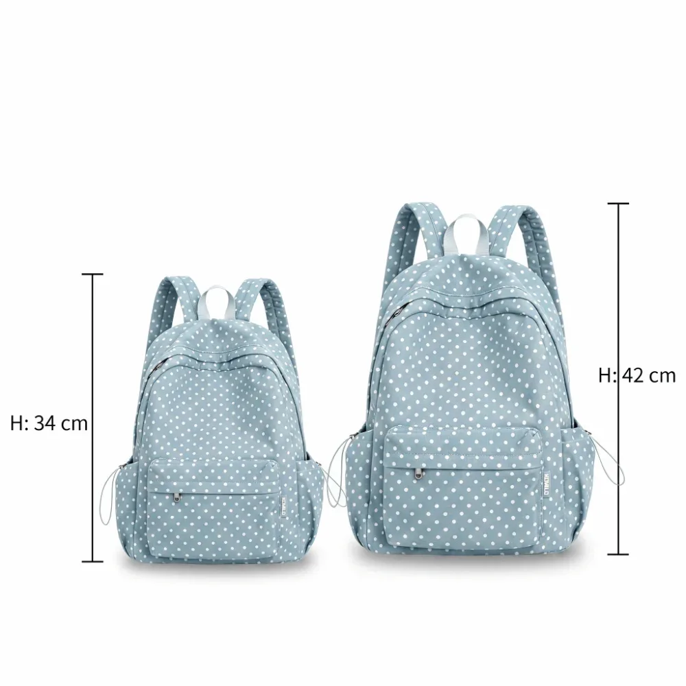 sac à dos scolaire à motif à pois style ins, grande capacité, sac de voyage de loisirs léger, nouveau sac pour ordinateur portable pour femmes