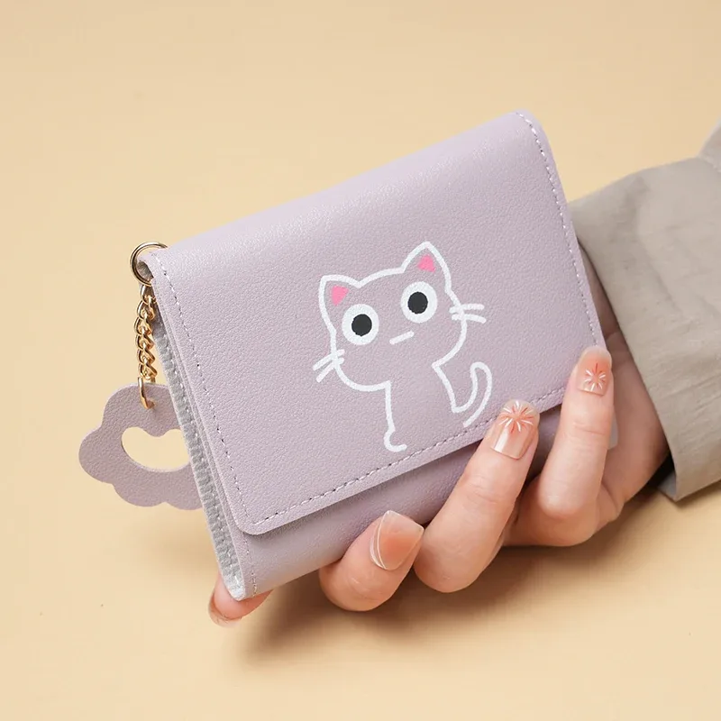 nouveau sac à main de style court femme mode petit étudiant poche sac à main mignon grande capacité multi-carte portefeuille