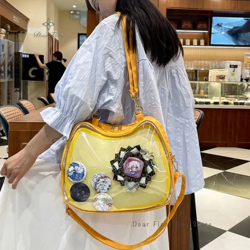 sac à bandoulière y2k sweet cute cat ita pour filles, sacs à bandoulière populaires, uniforme jk initié, affichage transparent, sacs à main pour étudiants, nouveau