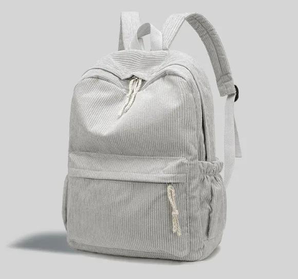 sac à dos scolaire personnalisé 2026 nouvelle mode en velours côtelé avec fermeture éclair lisse, nom unique, grande capacité, sac à dos de voyage, sac à dos de randonnée