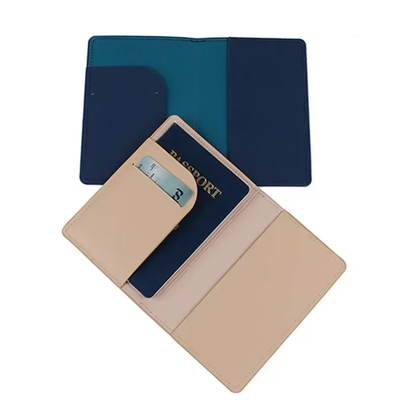 étui de couverture de passeport monochrome pour hommes et femmes, étiquette de bagage, porte-cartes de voyage, étui portefeuille, accessoires de voyage, mode