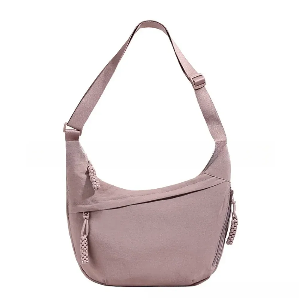 sacs à bandoulière en toile décontractés coréens simplifiés, sac hobos de sport de grande capacité, sac de boulettes léger de couleur unie pour femmes