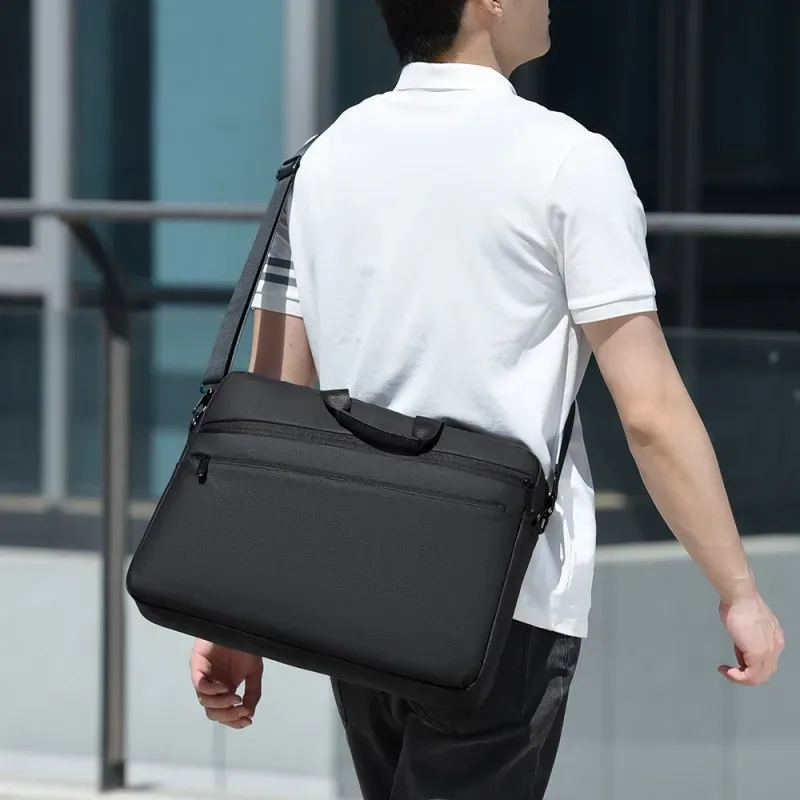 sac pour ordinateur portable 15,6-17,3 pouces, mallette d'affaires, sac à bandoulière pour hommes, bandoulière réglable, adapté aux déplacements quotidiens