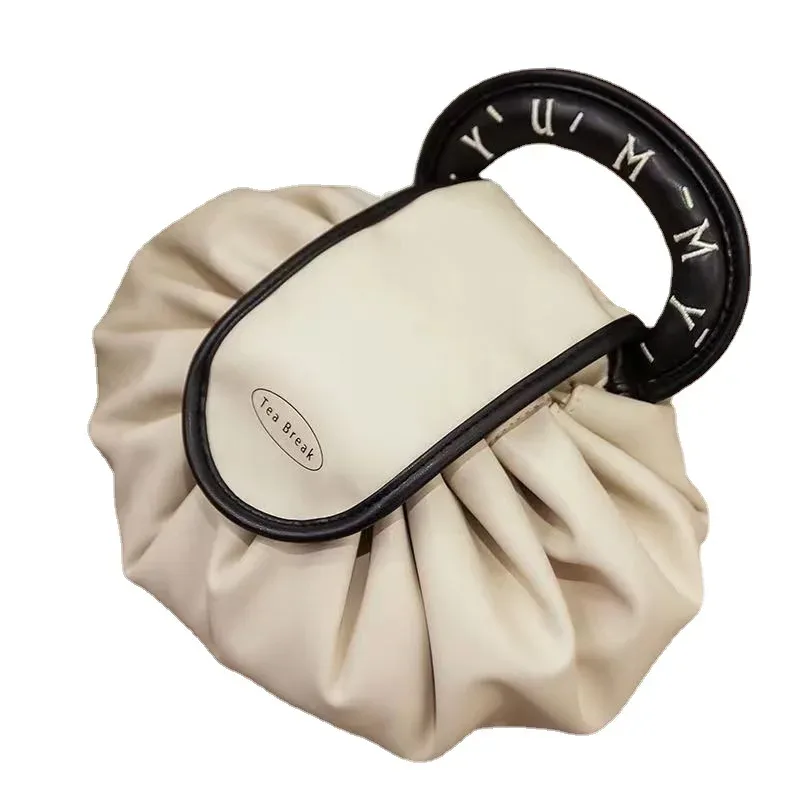 trousse de maquillage portable pour usage quotidien, trousse de toilette de voyage de grande capacité pour femmes, pochette de rangement de cosmétiques à cordon de serrage pour dames