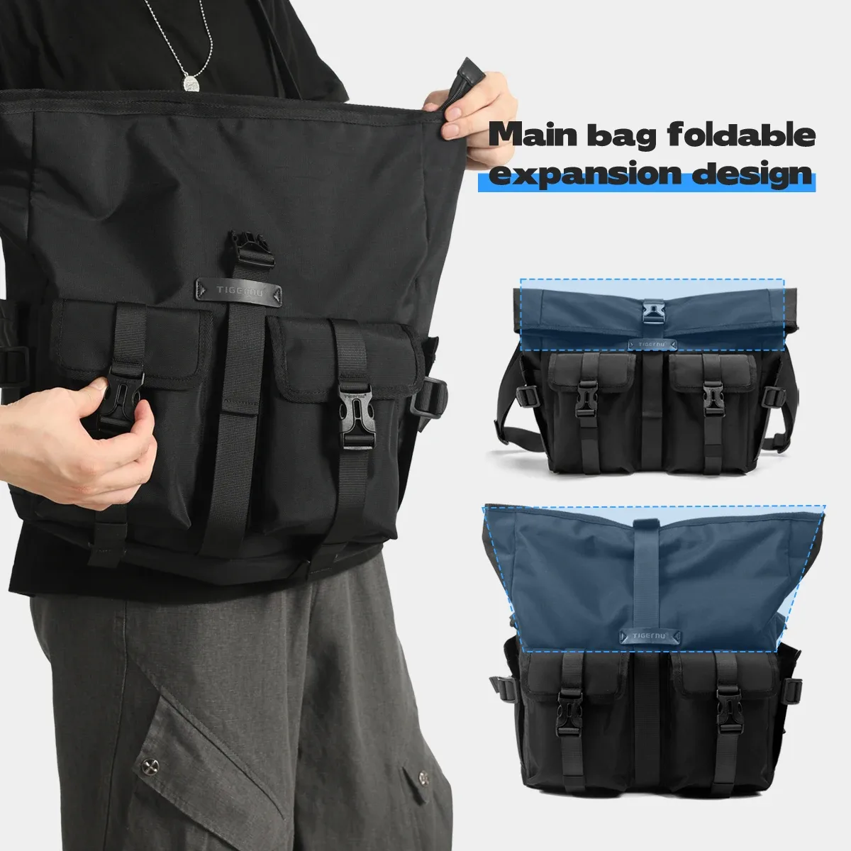 tigernu mode sacs de messager hommes sacs à bandoulière 13.3 pouces pochette d'ordinateur en plein air sacs à bandoulière pour hommes sacs de cyclisme garçons messager