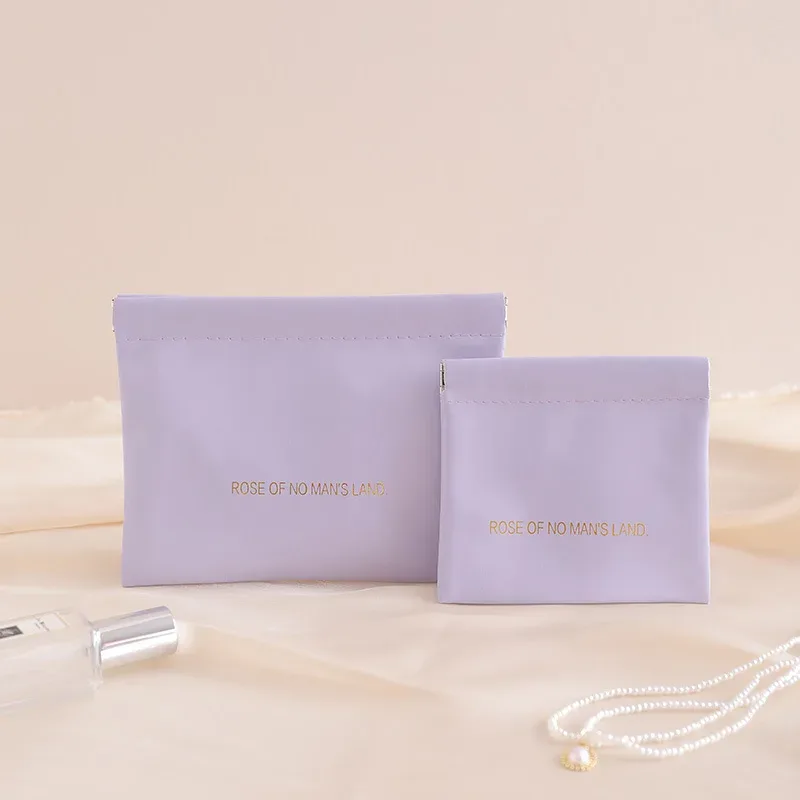 pochette de rangement en pu à fermeture automatique, mini organisateur d'écouteurs et de câbles, porte-monnaie portable, petit sac de rangement pour cosmétiques et rouges à lèvres