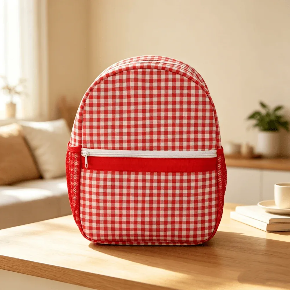 sac à dos à carreaux pour enfants, sac à dos classique et mignon pour garçons, cadeau pour les filles qui vont à l'école, sac à dos mignon pour la maternelle