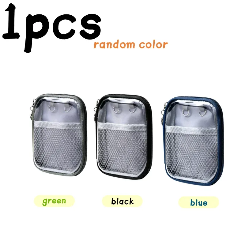 1 pièce - trousse de maquillage portable transparente avec compartiments tactiles, sac de rangement de voyage pour écouteurs bluetooth et chargeurs, sac de rangement pour portefeuille et trousse de toilette