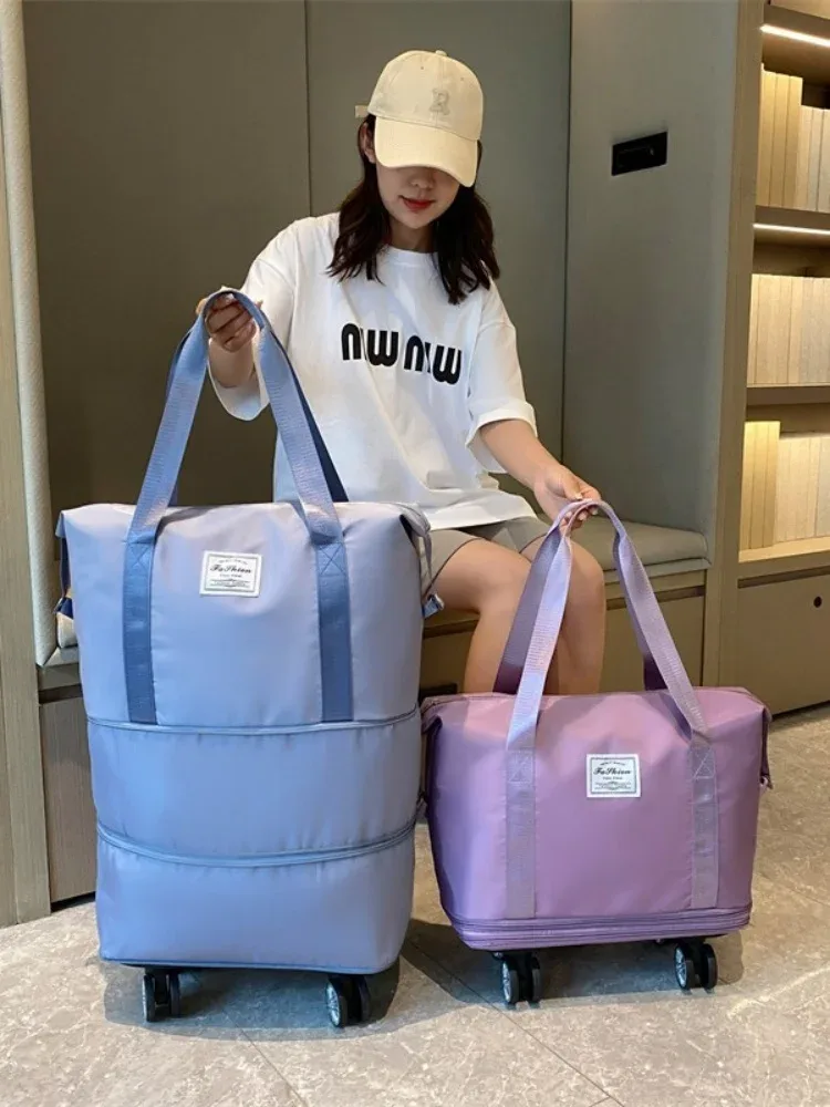 sac voyage bagage roulettes oxford université toupie poignée sup lat front blanche unisexe grande capacité séparation humide sèche
