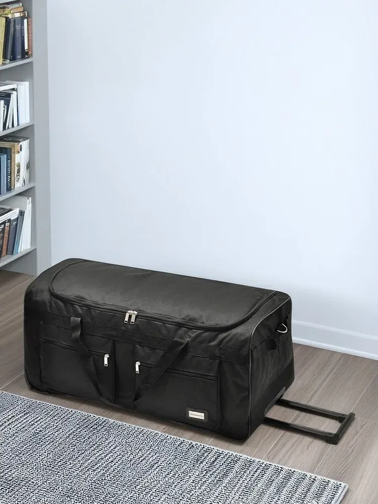 sac de voyage extra large, sac polochon roulant étanche avec roulettes, poignée de traction pour bagages, valise en tissu oxford
