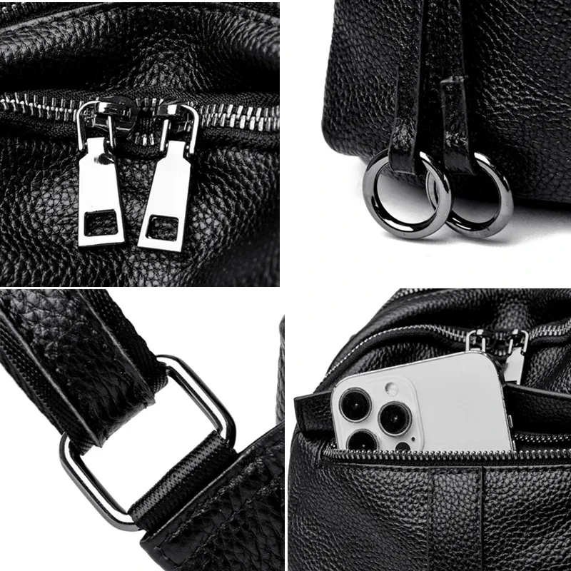 sac à dos en cuir véritable de haute qualité, sac à dos de voyage de luxe pour femmes, sac à dos en cuir de vache souple, nouveau sac à dos d'école à la mode pour femmes