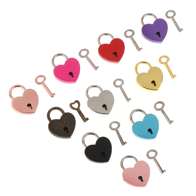 cadenas forme cœur métal noir rose rouge bleu doré voyage mariage bijoux valise cadeau noël