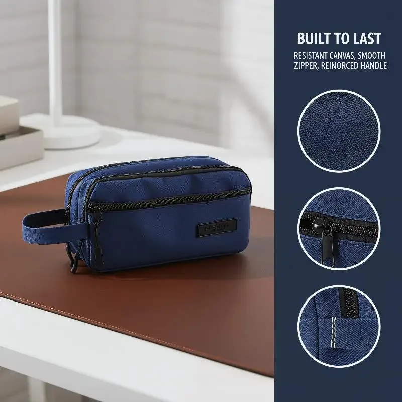 trousse de toilette durable pour hommes et femmes avec design imperméable, idéale pour les voyages