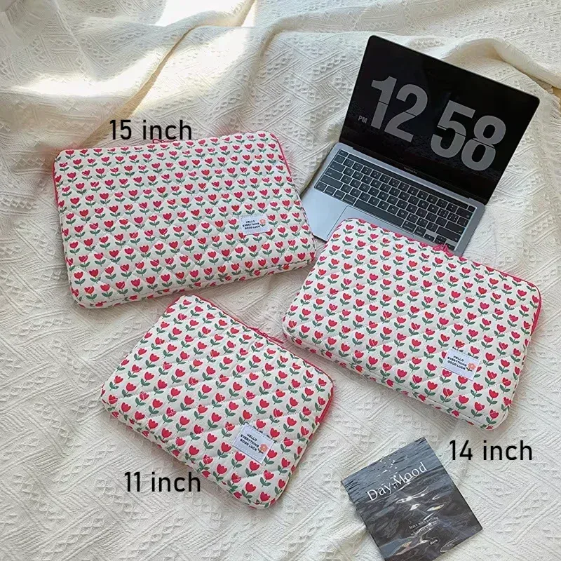 sac d'ordinateur coréen avec nœud papillon y2k, sac à main de rangement pour tablettes noires et roses pour femmes, pochette de rangement de cosmétiques de voyage douce