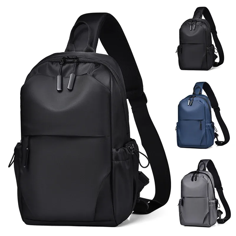 Sac de poitrine multifonctionnel pour hommes avec bretelles réglables, sac à bandoulière professionnel adapté au sport, aux voyages d'affaires et aux trajets quotidiens