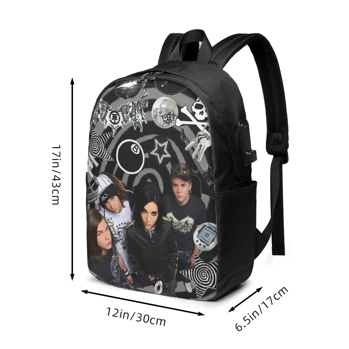 sac à dos tokio hotel emblem, sac de voyage pour ordinateur portable, sac d'école pour étudiants, sacs à bandoulière pour hommes et femmes