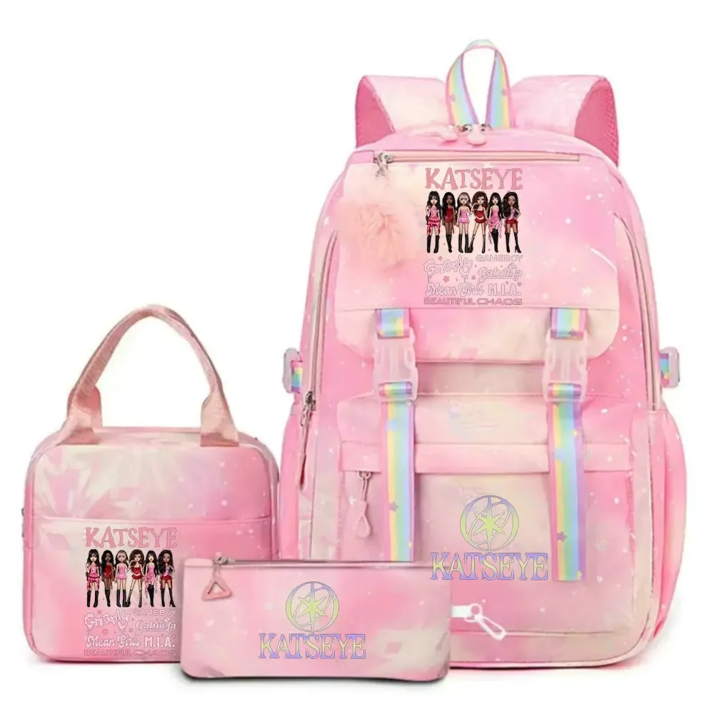 sac dos toile tissu doux motifs graphiques bandes arc ciel poignées rétractables sangles coussin air grande capacité unisexe voyage école