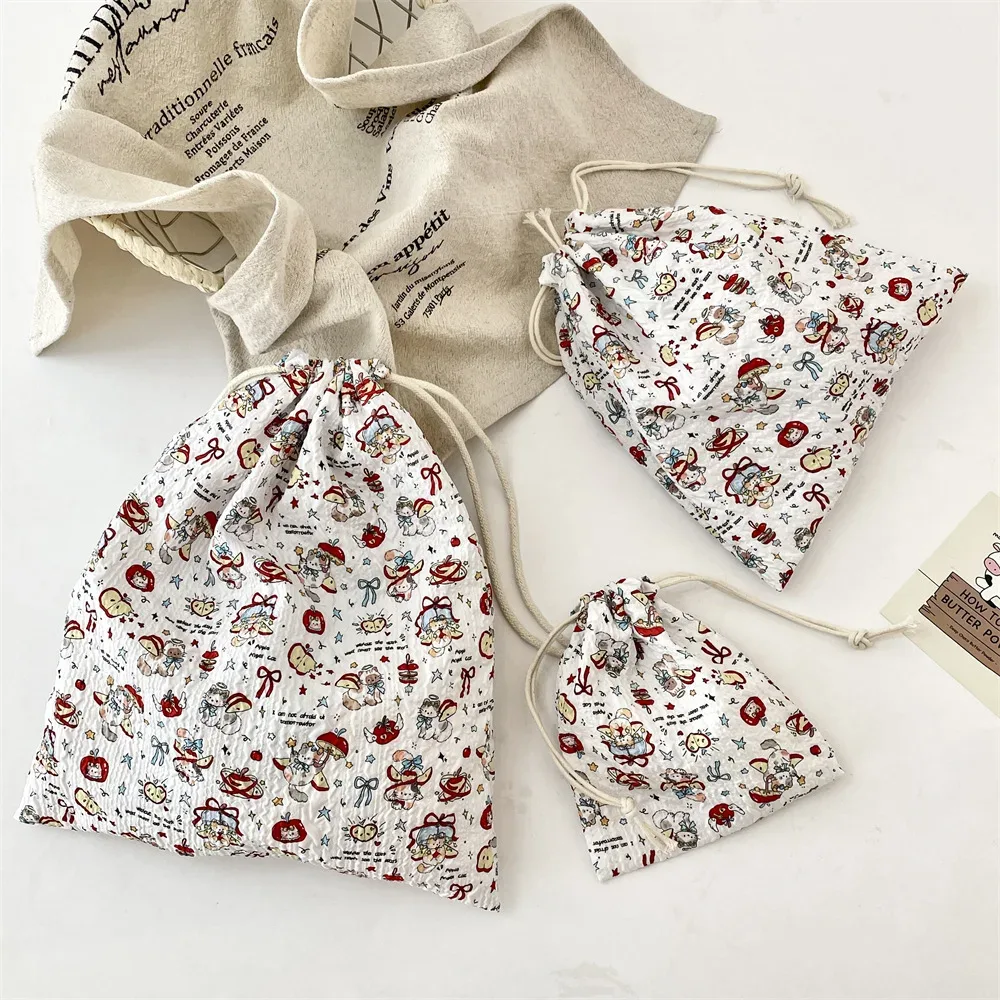 sac à cosmétiques à cordon de serrage en relief, 1 pièce, pochette de rangement de cosmétiques portable mignonne, sac de rangement pour maquillage et accessoires