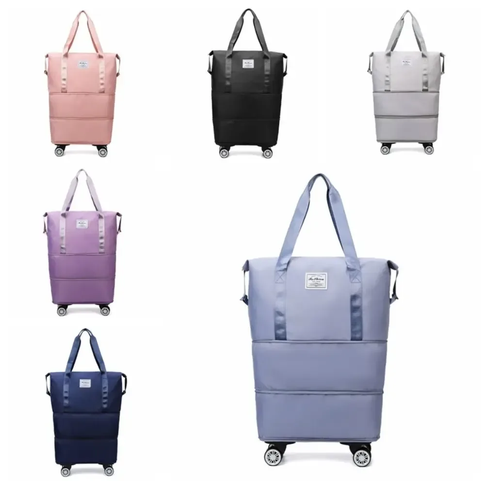 sac de sport en tissu oxford avec roulettes, séparation sec-humide, sac de voyage pliable portable, grande capacité extensible