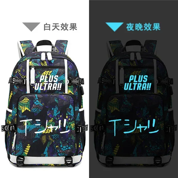 sac à dos de voyage grande capacité mha, sacs d'école imperméables pour garçons, sac à dos pour ordinateur portable avec chargement usb, sac à dos oxford pour cosplay