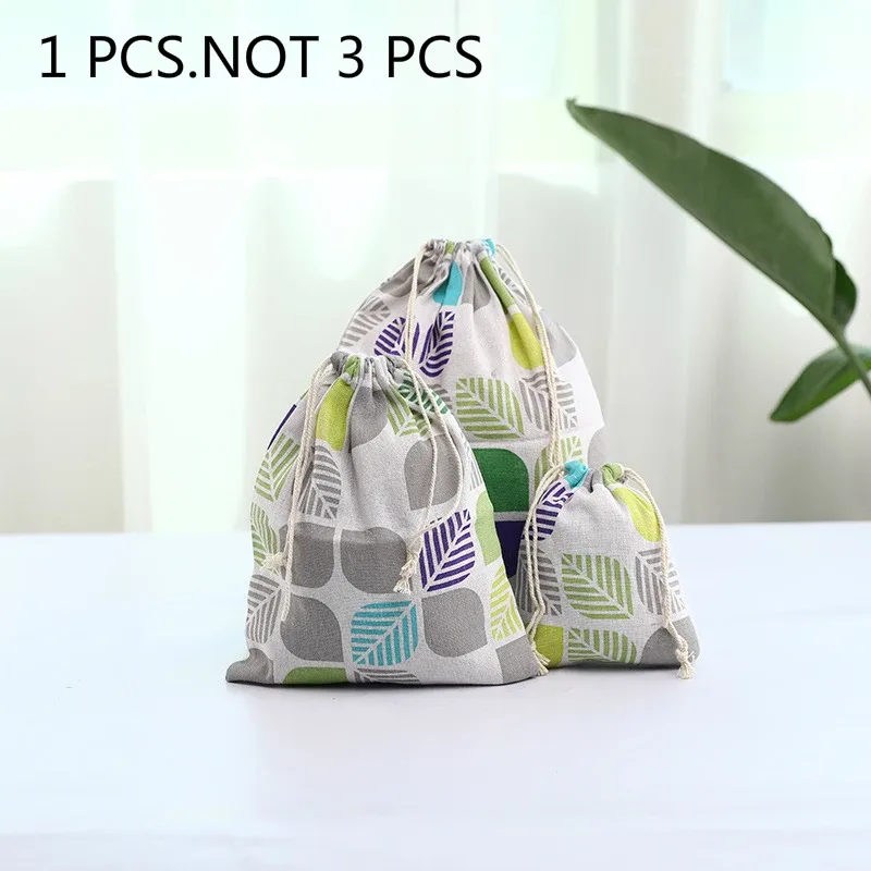 sac à chaussures en lin de coton imprimé, sac à langer de proximité d'impression, sac de rangement scolaire, sac de voyage, sac cadeau de noël, nouveau