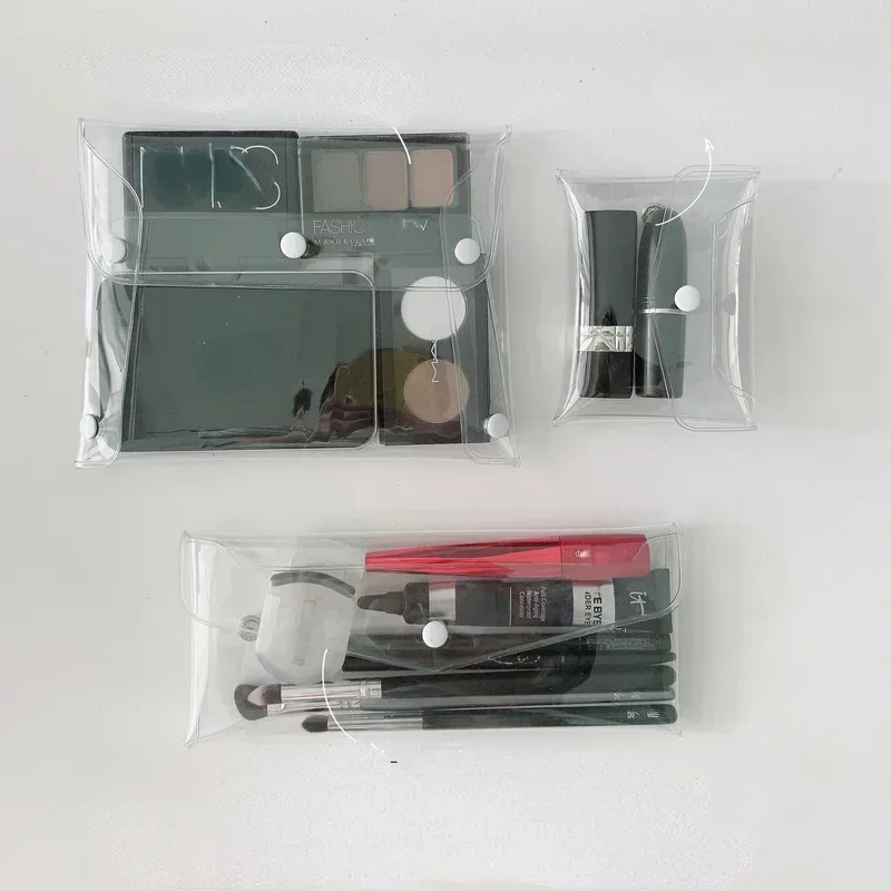 trousse de maquillage transparente, organisateur, sacs à cosmétiques, étui à brosses portable de voyage, ensemble de rangement, stylo transparent en pvc, lavage de toilette de bain