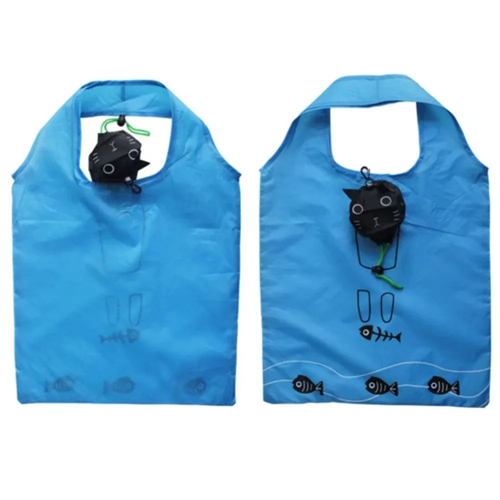 sac de shopping pliable fashion frog, sac à main motif chat, sac écologique pliable, pochette d'épaule réutilisable, sac de rangement pour le shopping