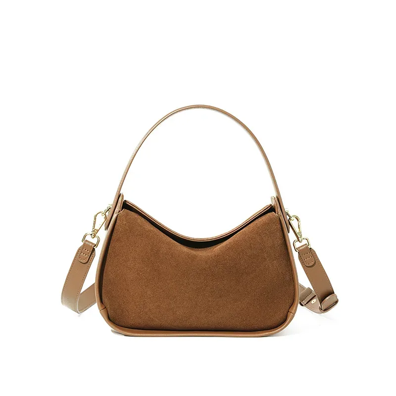sac à bandoulière en cuir suédé pour femmes, sac à bandoulière au design unique, sac à main pour le travail et les déplacements, boîte de beauté urbaine, fourre-tout, nouvelle collection 2025