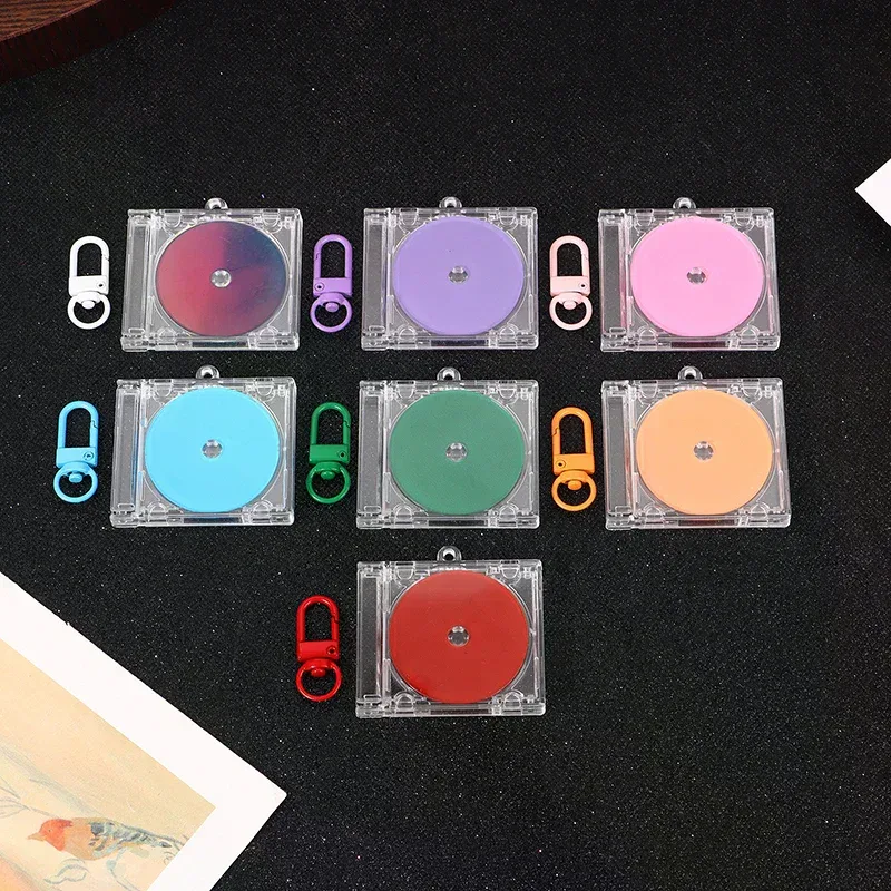 porte-clés album souvenir vierge, mini étui cd, breloque en forme de lecteur cd, breloques diy pour sac à dos