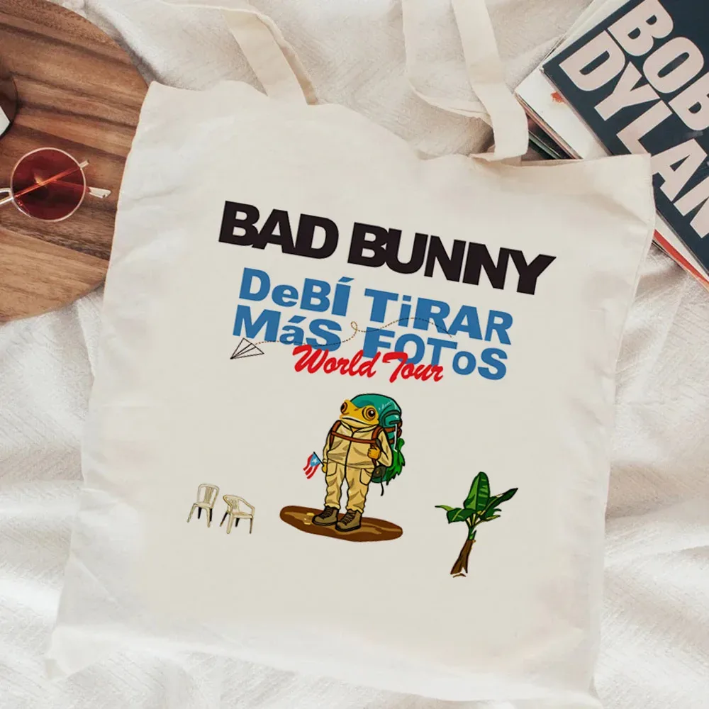 sac fourre-tout pliable bad bunny, sacs en tissu, sac de shopping, sac fourre-tout pour femme