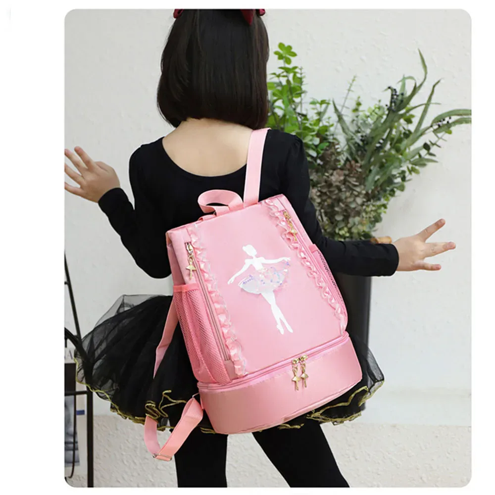 sac à dos de danse de ballet brodé personnalisé avec compartiment à chaussures séparé, sac de ballerine pour petites filles pour sac de danse pour tout-petits