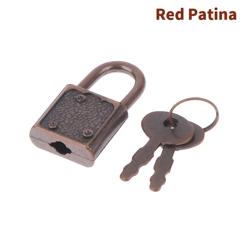 cadenas verrouiller métal serrure clé miniature voyage boite bijoux agenda valise or bronze rose