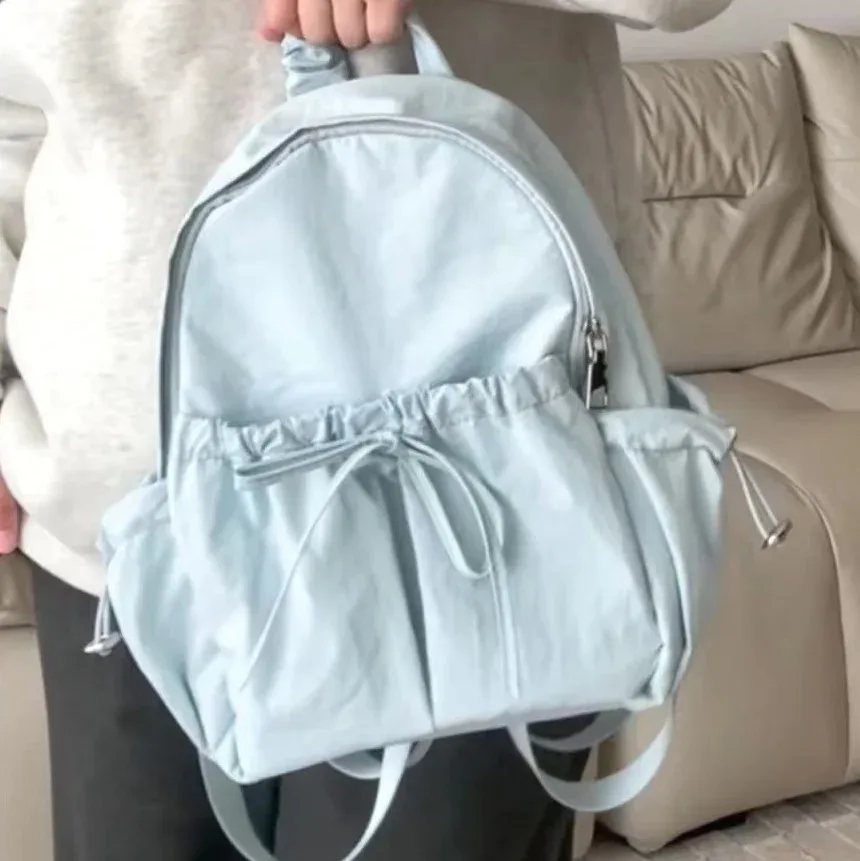 sac à dos en nylon de grande capacité, nœud wstring de proximité simple et polyvalent, nom brodé personnalisé