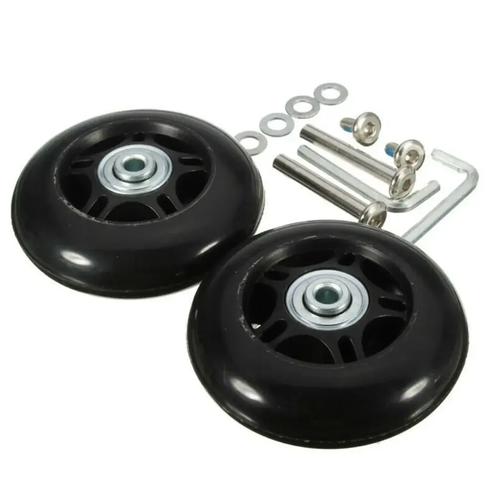 1 set remplacement silencieux roue à bagages valise pièces durable essieux réparation roues coulissantes résistant flexible noir avec vis