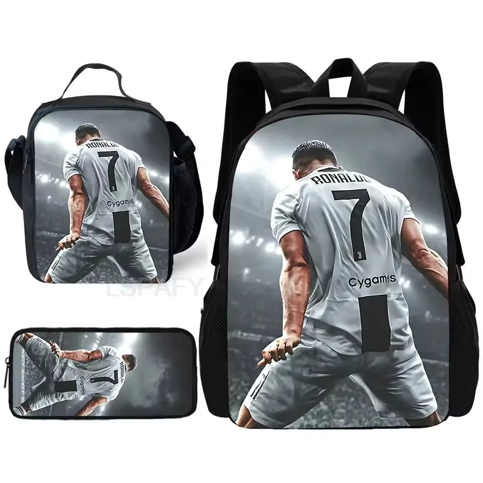 sac dos nylon imprimé cristiano ronaldo multicolore noir unisexe grande capacité pochette sacs associés