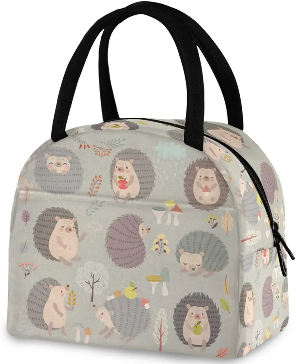 pop art pdpdogs-sac fourre-tout à déjeuner réutilisable avec poche avant, sac isotherme thermique isolé pour la rentrée scolaire, le travail, le pique-nique