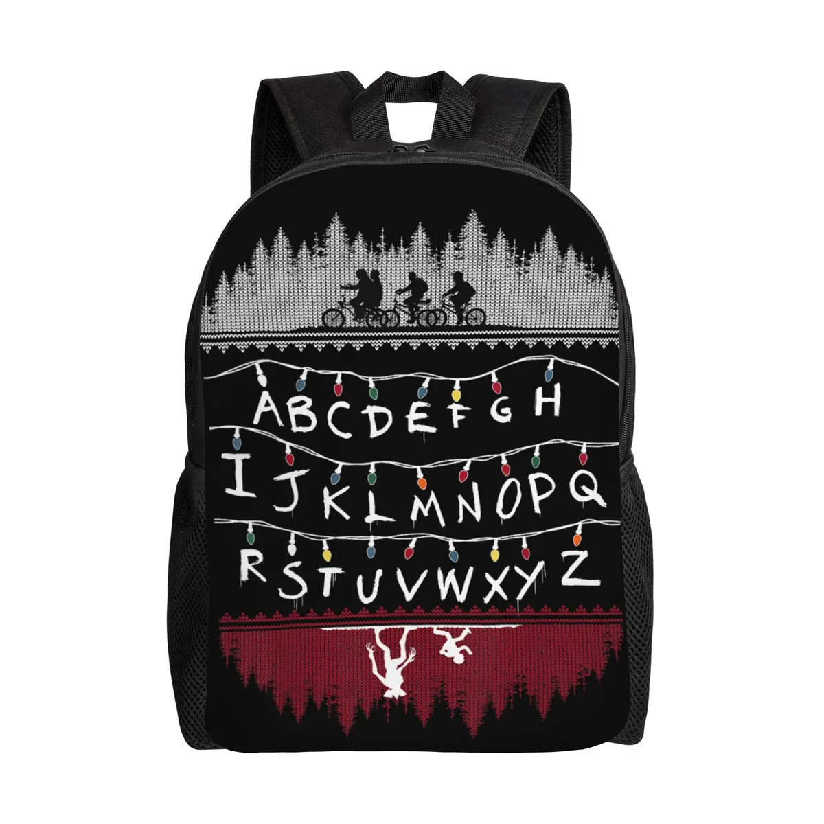 sac à dos demogorgon starry night style strangering, sacs à dos de randonnée pour femmes et hommes, sacs d'école esthétiques, sac à dos léger au design original