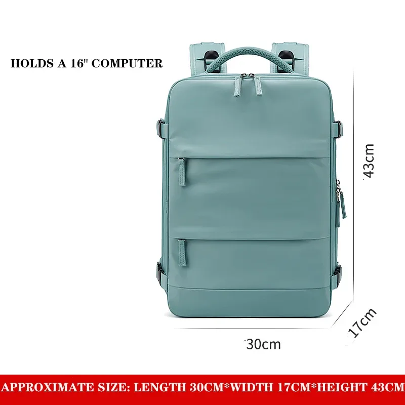 sac dos nylon vert pastel gris compartiment ordinateur poches latérales usage voyage école affaires courtes distances