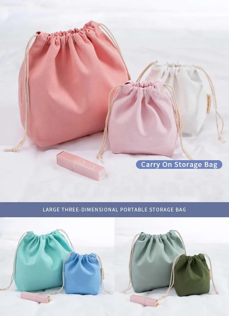 sacs à provisions en toile réutilisables pour femmes, sac de rangement de voyage, fourre-tout en coton, poudres à bijoux, poches à soupe, proximité solide, 27x20cm