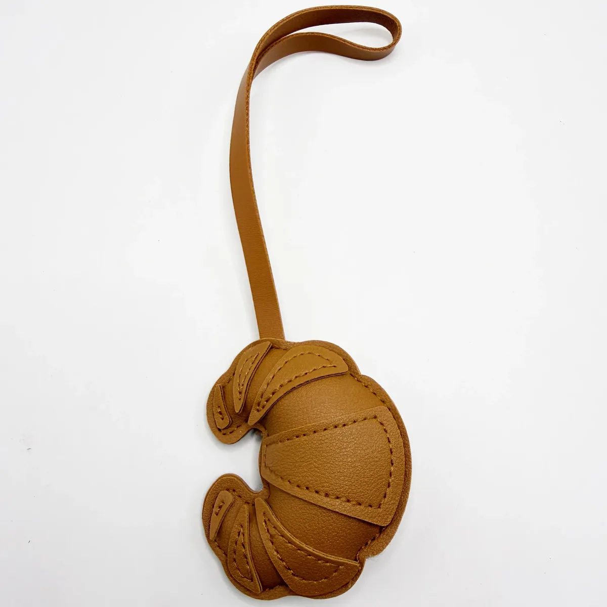 breloque de sac croissant en cuir pu, porte-clés de sac à dos kawaii, accessoire doux fait à la main, mignon couple ami, bijoux cadeau