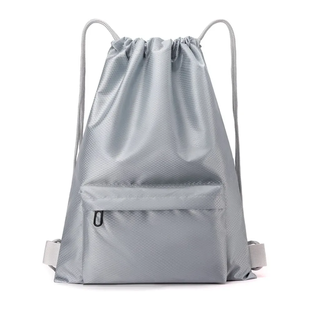 sac de sport à cordon de serrage de couleur unie, sac à dos de sport imperméable à séchage rapide, bretelles réglables, grande capacité, sac de sport à double épaule