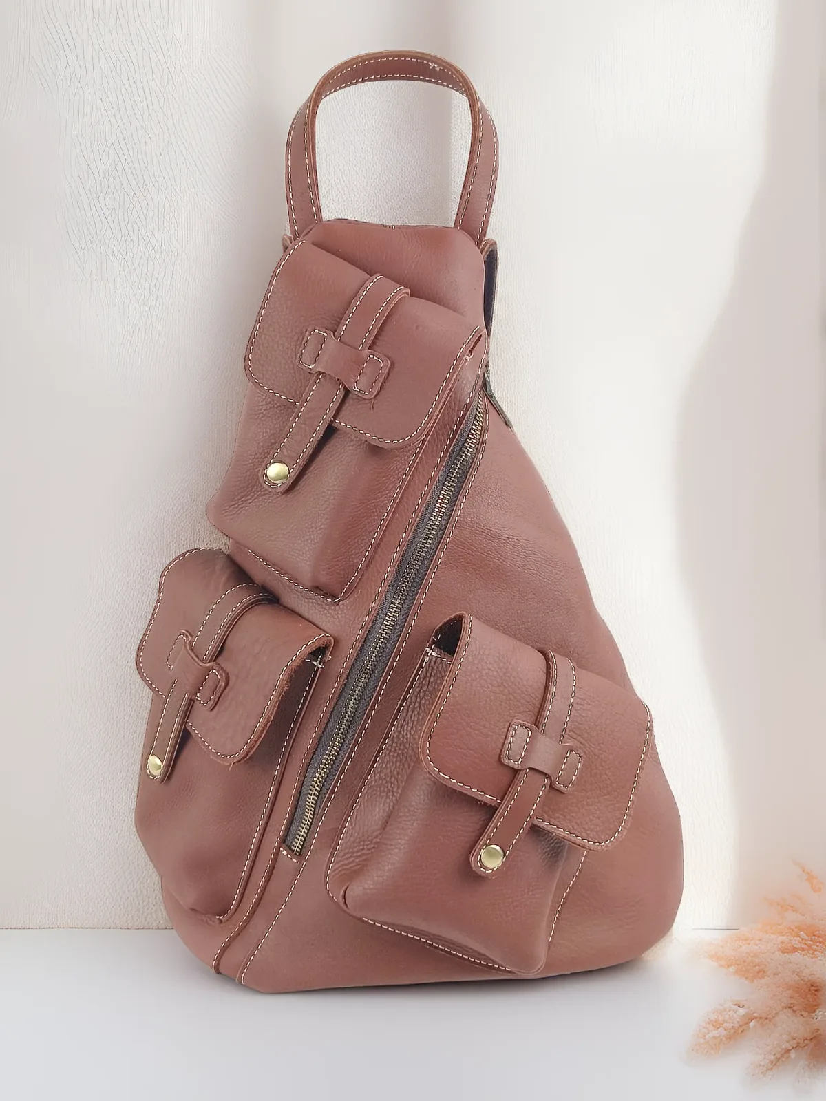 nouveau sac à dos décontracté en cuir de vache pour hommes, sac à dos vintage de grande capacité pour alpiniste, sac de voyage pour hommes