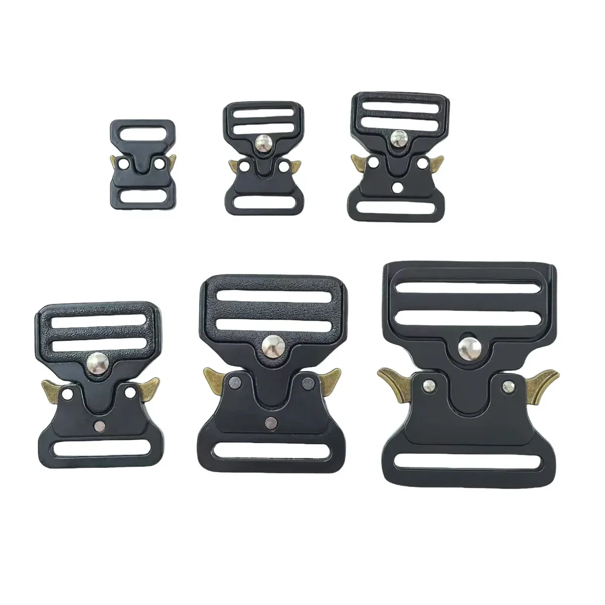 Boucles à pression métalliques 15-50 mm en alliage de zinc, boucles de ceinture tactiques d'extérieur, attaches pour sacs à dos et équipements de plein air
