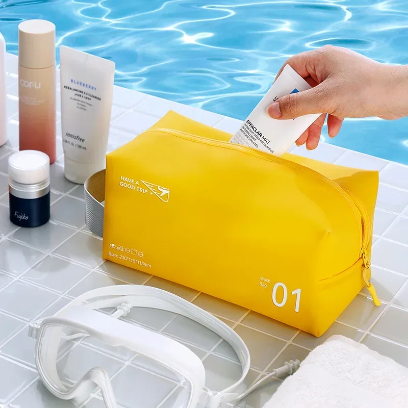 trousse de toilette octogonale en pvc, sac de rangement de voyage pour cosmétiques, sac de natation étanche, trousse de maquillage couleur bonbon
