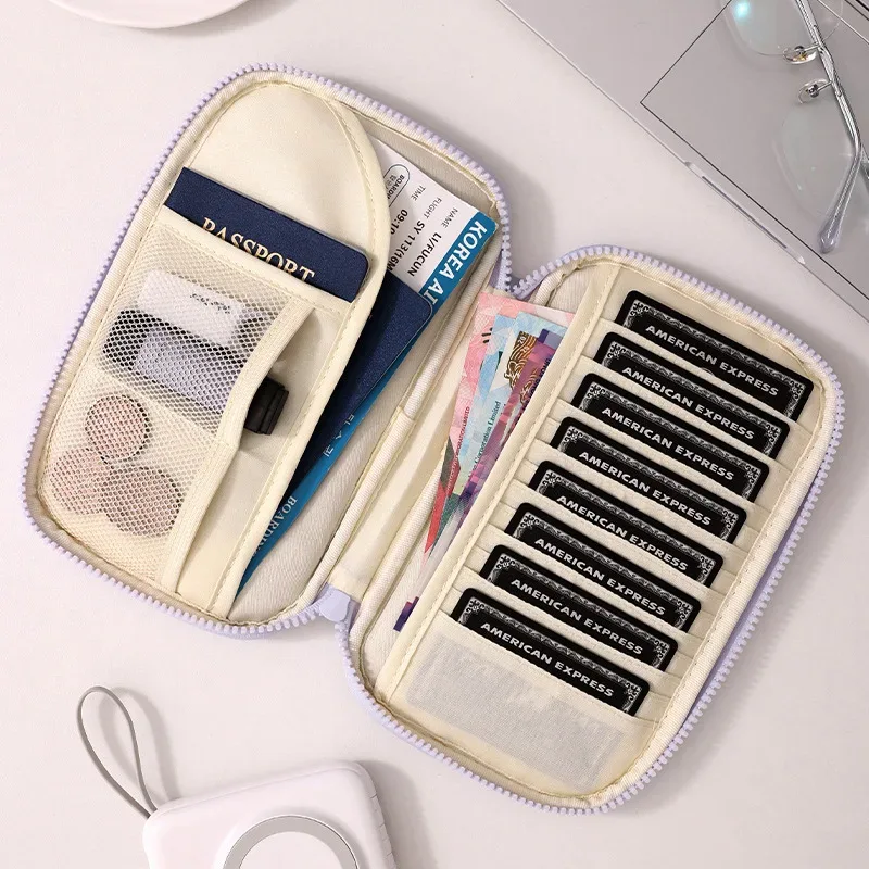 sac de rangement de voyage, porte-passeport, porte-cartes d'identité, antivol, simple, multicouche, organisateur portable